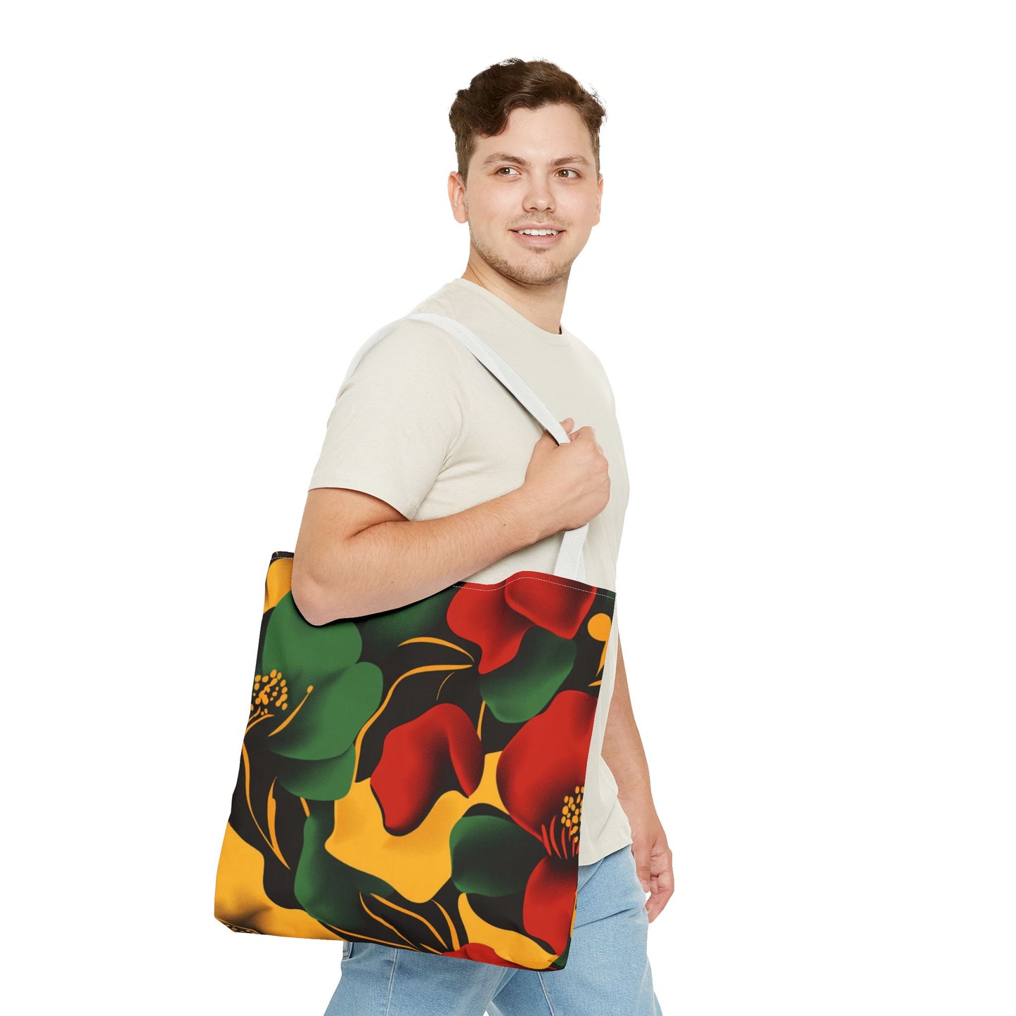 Vibrant Floral Tote Bag Trendy Shopping Tote Eco-Friendly Carry-All Perfect for Summer Gift for Her and Him