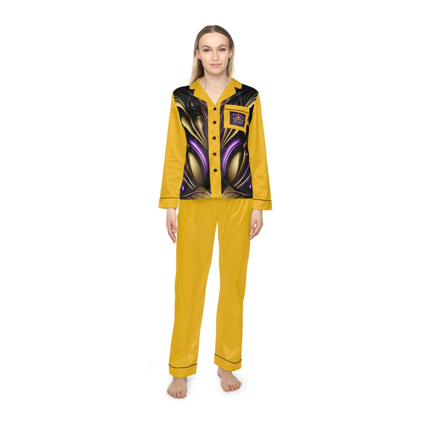 Purple Reign Women's Satin Pajamas (AOP) #PR6