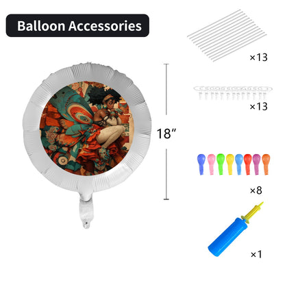 AfroCentriv Butterfly Winged Ballerina Foil Balloons 5 Pack (18 Inch) Foil Balloon (18inch)(5 Pack)