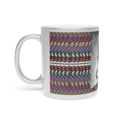 Vibrant African Art Metallic Mug - Silver/Gold