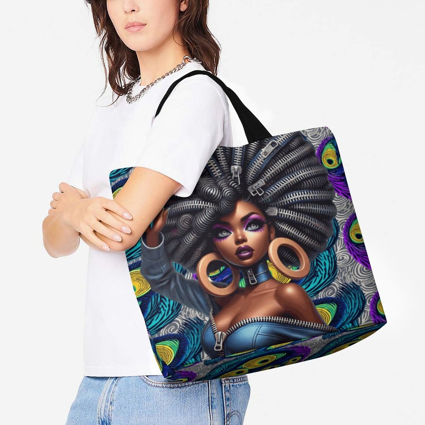 Large One Shoulder Shopping Bag (All-Over Printing)