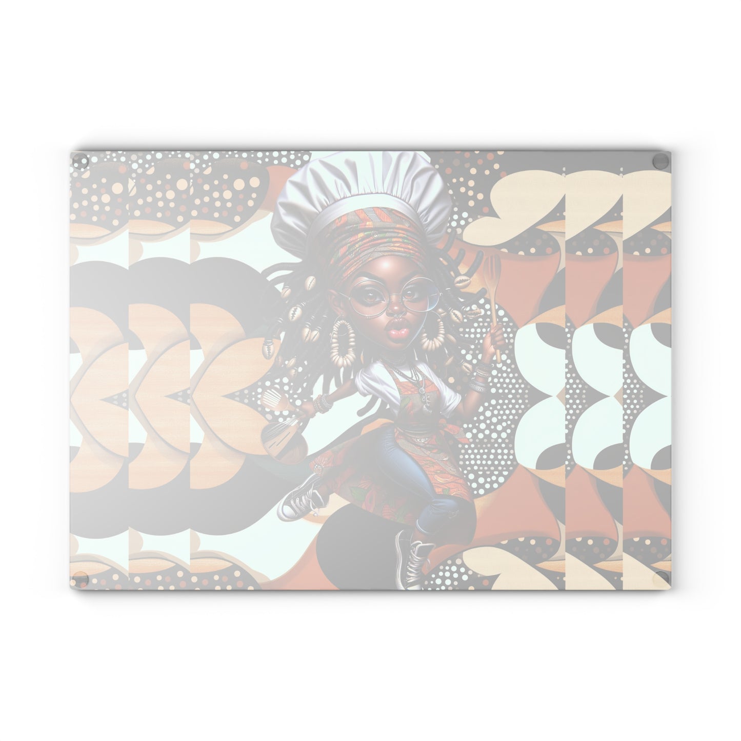 Glass Cutting Board, Afrocentric Kitchen Decor, Ankara Pattern Glass Board, Ethnic Design Cheese Board, Unique Housewarming Gift