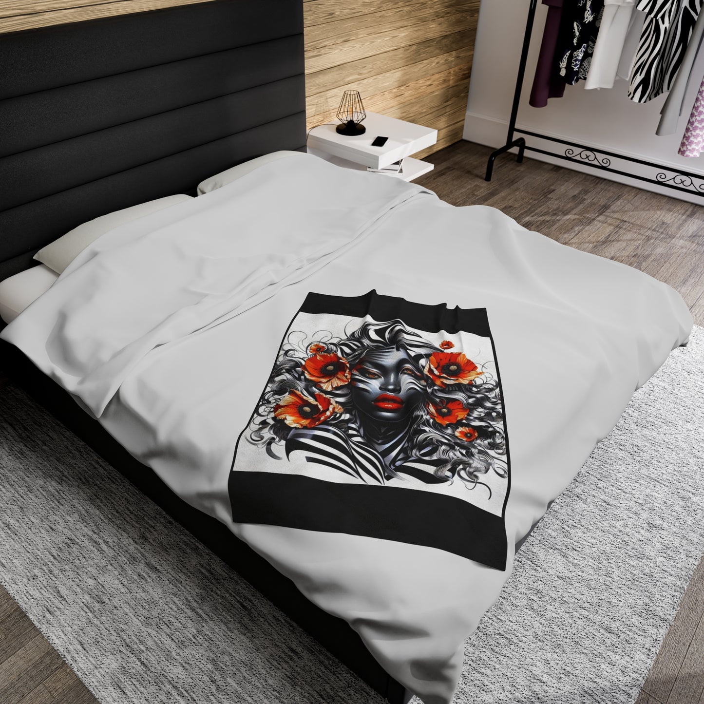 Zebra Fantasy Velveteen Plush Blanket #ZF25