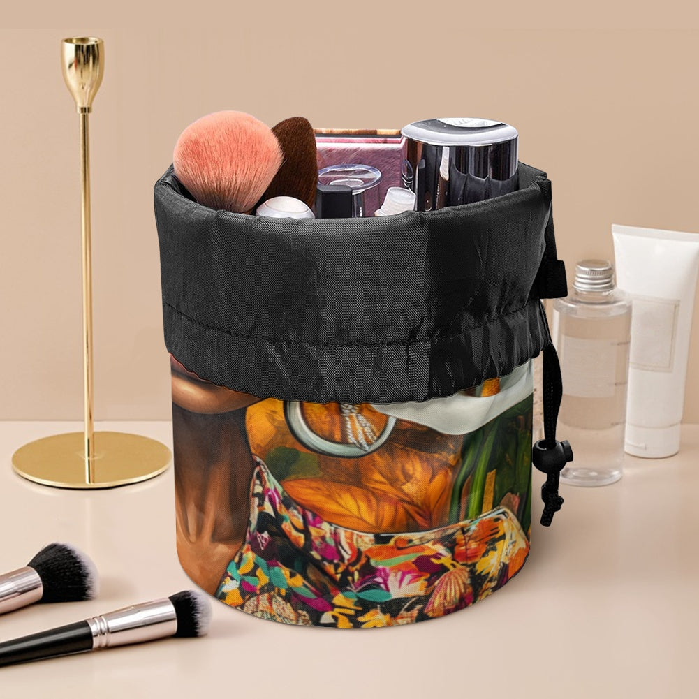 Drawstring makeup bag
