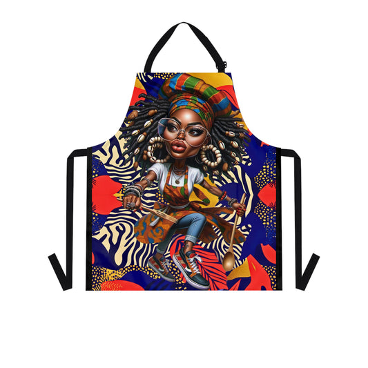 Afrocentric Apron - Bold Graphic Kitchen Cooking Wear, African Inspired Chef Apron, Ethnic Cooking Apron, Black History Month Gift, Cultural