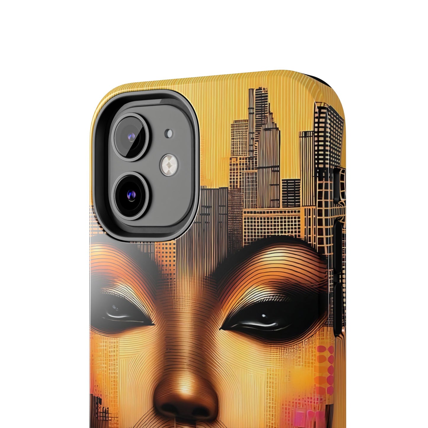 Afrocentric Tough Phone Case, City Girl On The Move Unique Design, Urban Street Style, Protective Cellphone Cover, Trendy Mobile Accessory