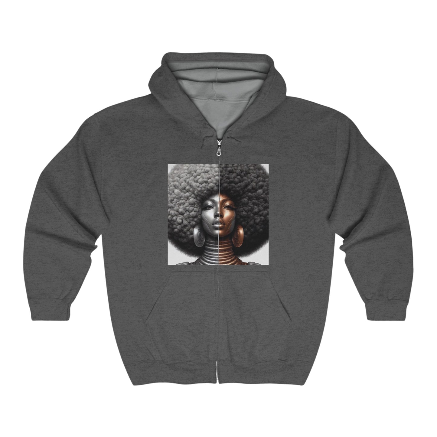 Afro Power Unisex Heavy Blend™ Full Zip Hooded Sweatshirt #AP10