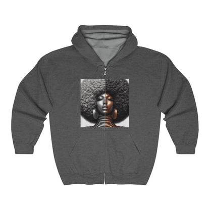 Afro Power Unisex Heavy Blend™ Full Zip Hooded Sweatshirt #AP10