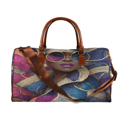 Shaded Beauty Travel Bag Large Capacity Travel Bag-Large (Brown Short Patch) (1737)