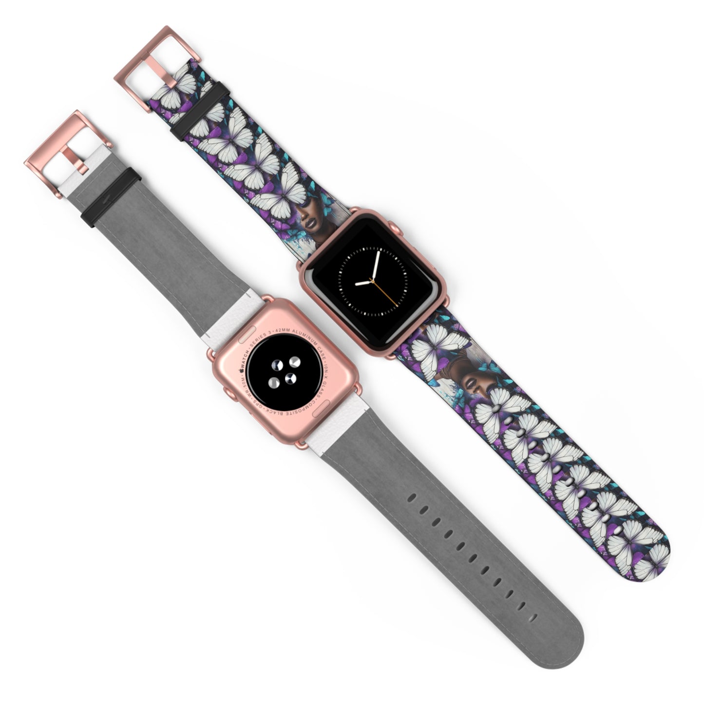 Colorful Butterfly Beauty Watch Band, Adjustable Smartwatch Strap, Floral Pattern, Unique Gift, Spring Fashion Must-Have #BB1