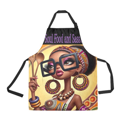 Soul Food and Sass Kitchen Apron All Over Print Apron
