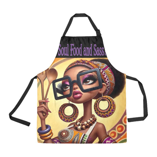 Soul Food and Sass Kitchen Apron All Over Print Apron