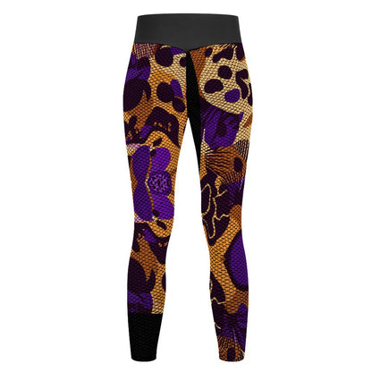 Custom Printed Honeycomb Textured Yoga Pants for Women (All-Over Printing)