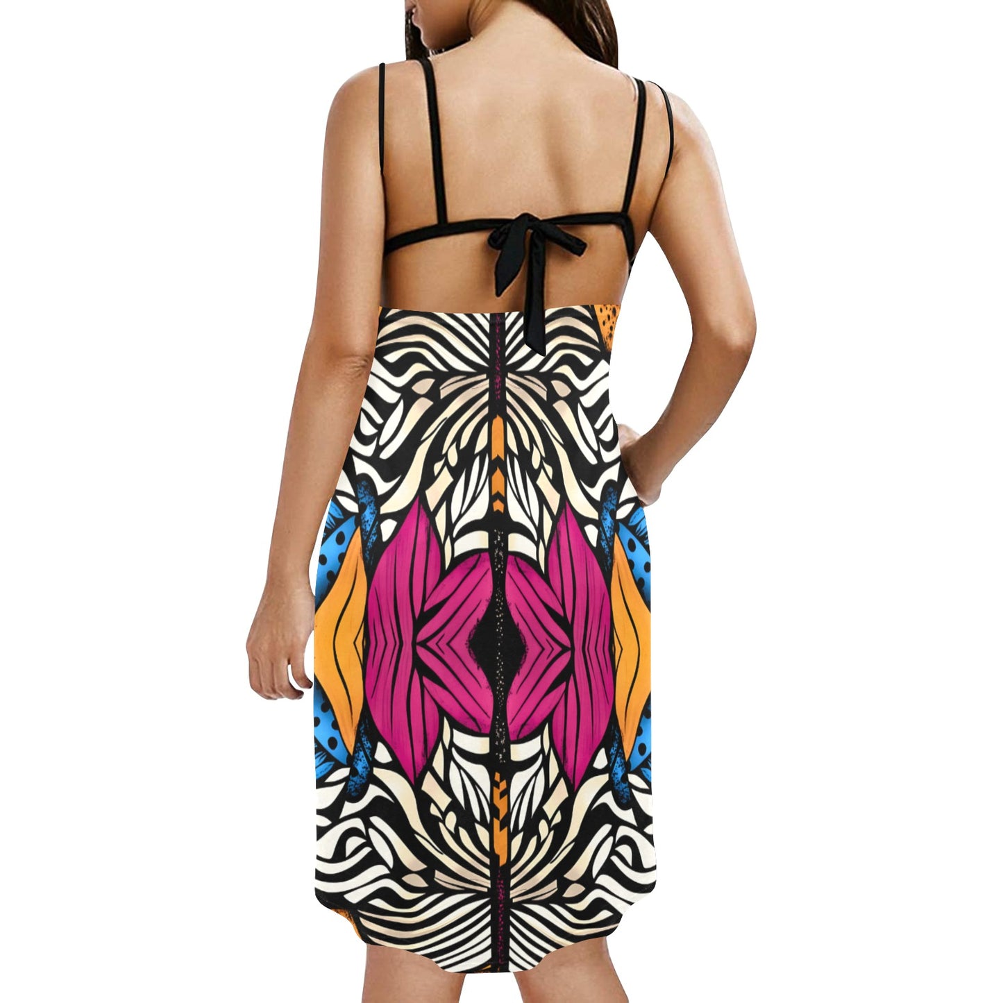 Spaghetti Strap Backless Beach Dress (D65)