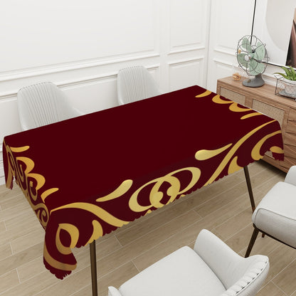Special Occasion Rectangular Table Cloth with Wavy Edge