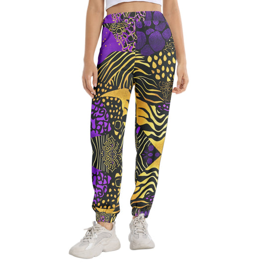 AfroCentric Zebra Pattern Elastic Waist Tapered Sweatpant