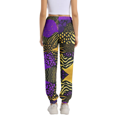 AfroCentric Zebra Pattern Elastic Waist Tapered Sweatpant