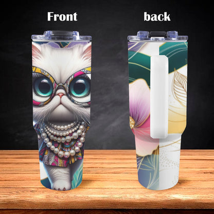 Pet 40 oz Tumbler With White Handle 40oz Tumbler with White Handle