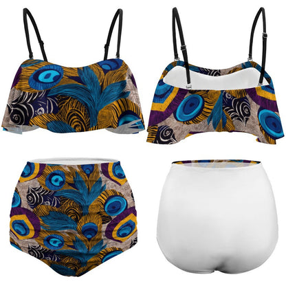2-Piece Ruffle Tankini Swimsuit BK2080 (All-Over Printing)