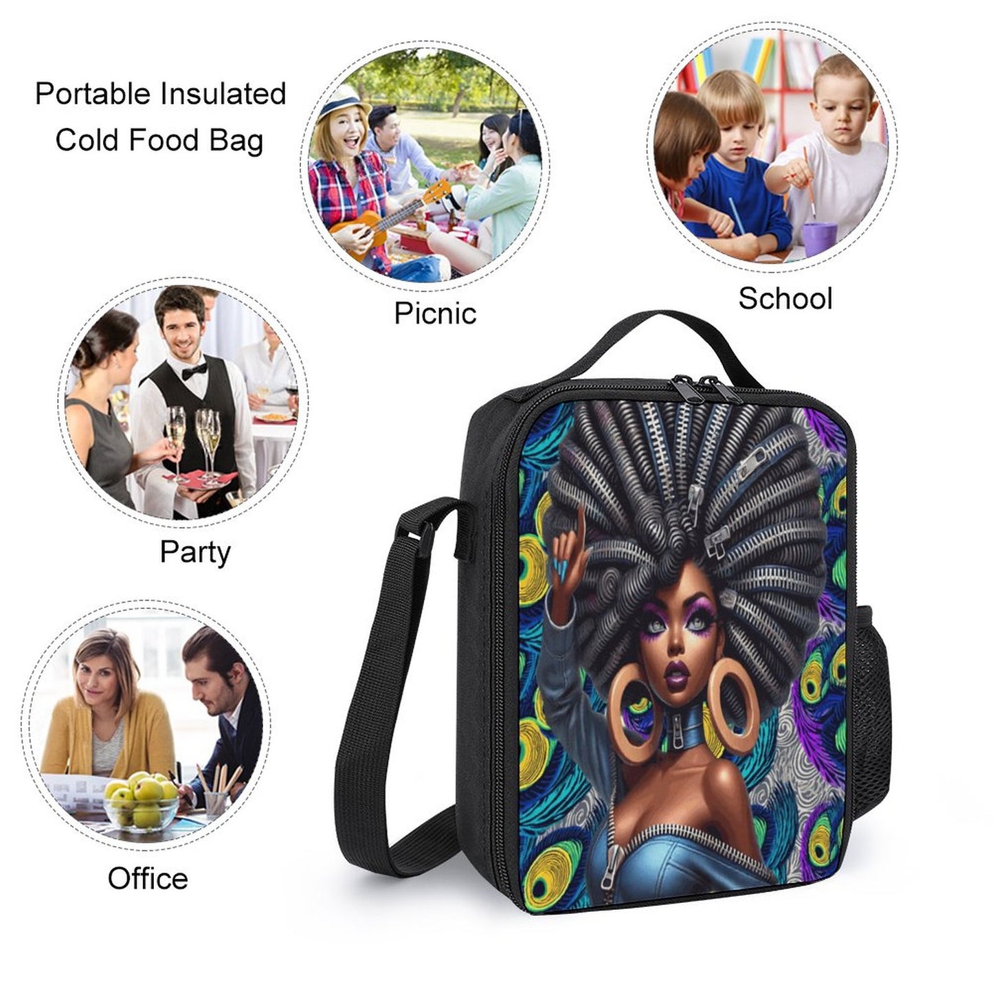 Insulated Lunch Bag with 600D Polyester