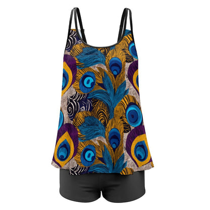 Tankini Two Piece Swimsuits QZ6072 (All-Over Printing on the Top)