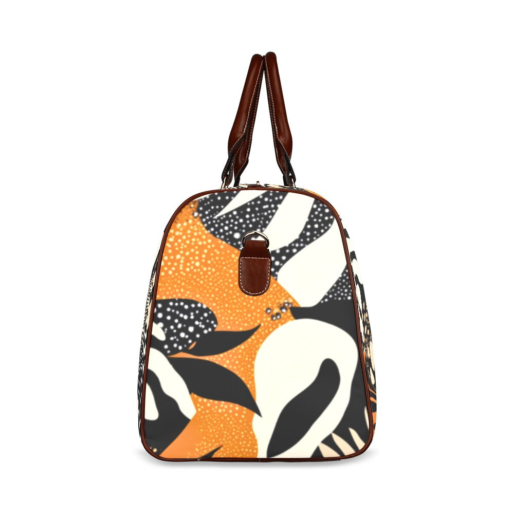 Orange and Black Camo Pattern Waterproof Travel Bag Waterproof Travel Bag/Small (Model 1639)