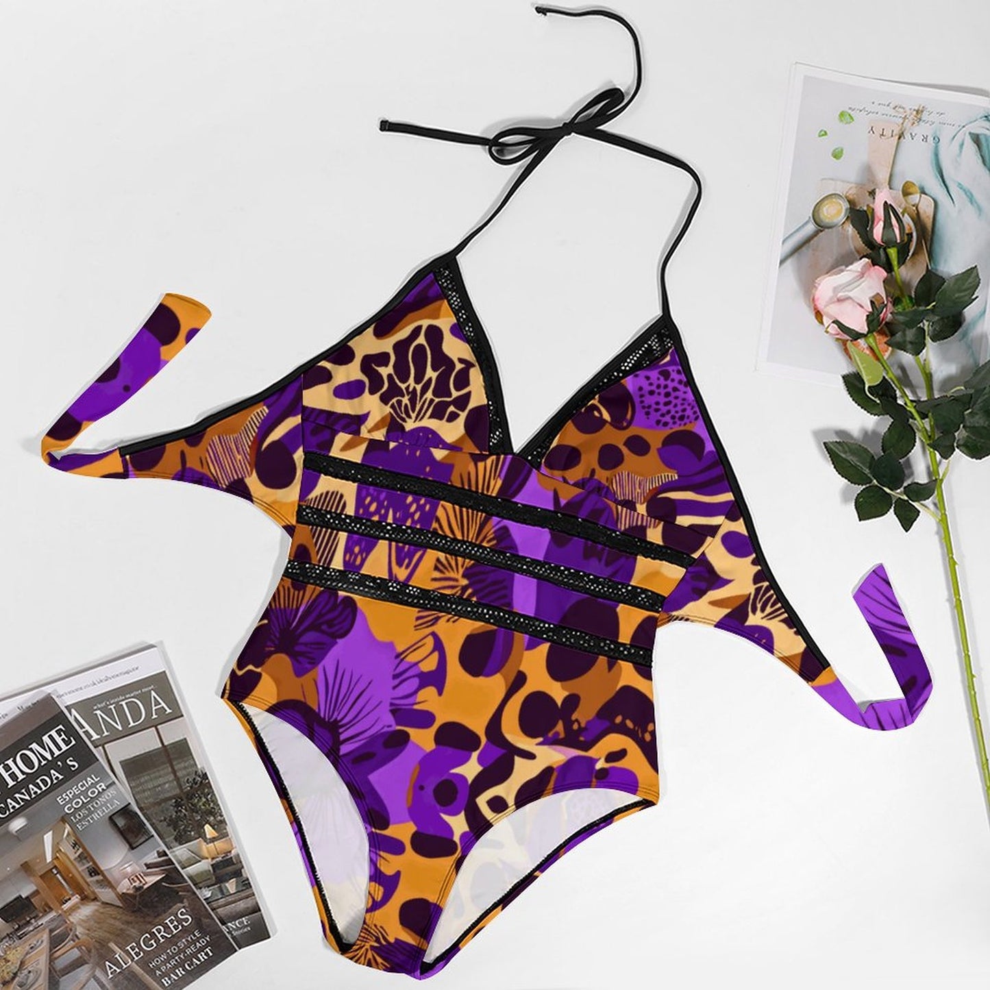 Women's Halter One-Piece Swimsuits YS20001 (All-Over Printing)