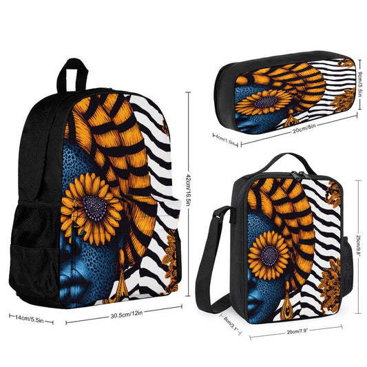 Set of 3 Bags (Shoulder Bag Lunch Bag & Pencil Pouch)