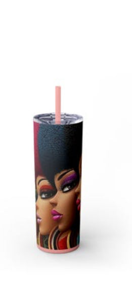 Vibrant Afro Art Tumbler, Colorful Drinkware, Gift for Her, Black Girl [...]