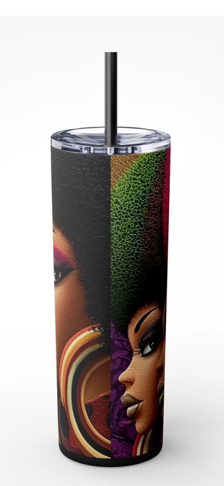 Vibrant Afro Art Tumbler, Colorful Drinkware, Gift for Her, Black Girl [...]