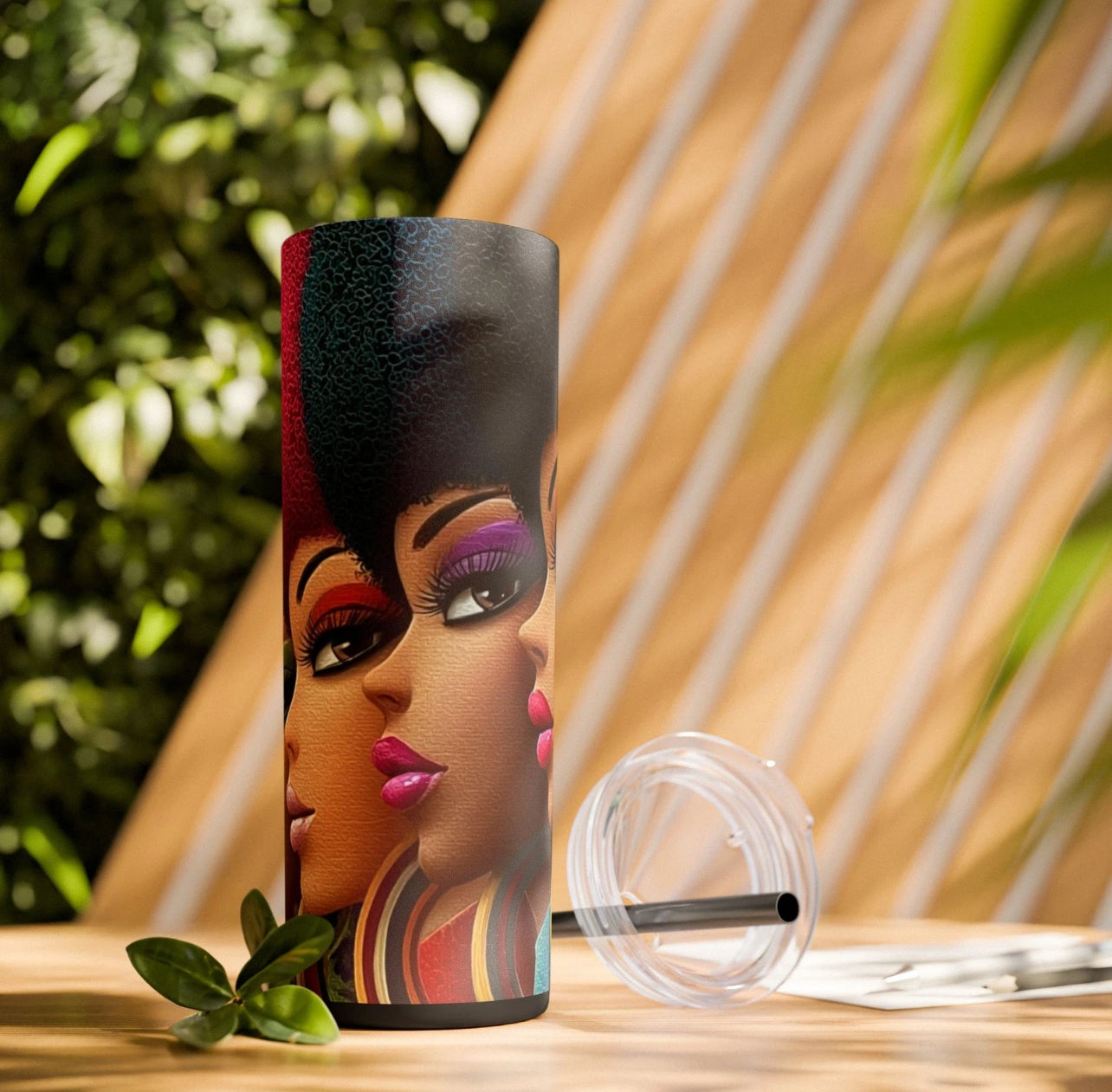 Vibrant Afro Art Tumbler, Colorful Drinkware, Gift for Her, Black Girl [...]