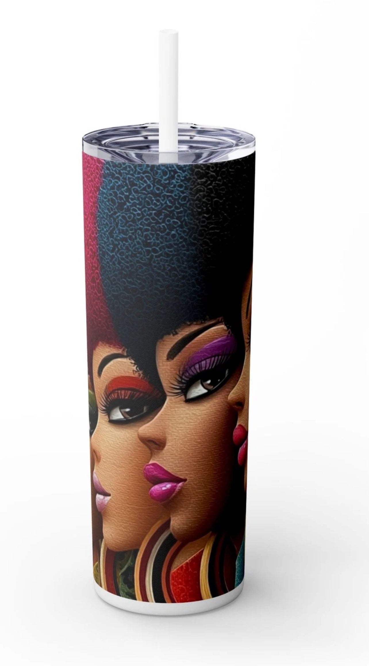 Vibrant Afro Art Tumbler, Colorful Drinkware, Gift for Her, Black Girl [...]