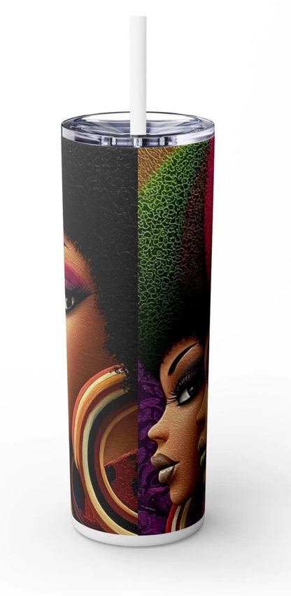 Vibrant Afro Art Tumbler, Colorful Drinkware, Gift for Her, Black Girl [...]