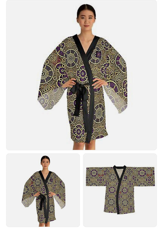 Purple Reign Long Sleeve Kimono Robe (AOP) #PR10