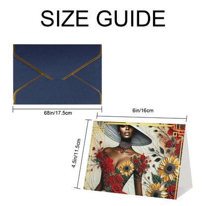 Wedding Golden Edge Greeting Cards (Horizontal)