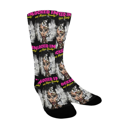 Locked In and Mission Ready Socks Custom Socks for Women