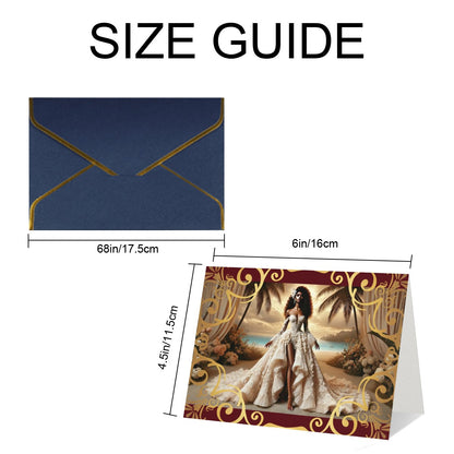 Wedding Golden Edge Greeting Cards (Horizontal)