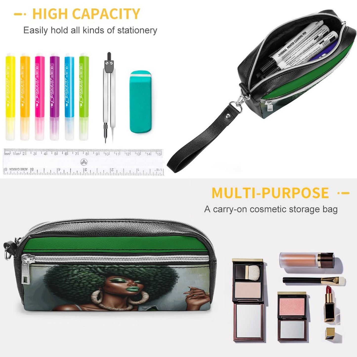 Versatile Cosmetic Bag & Pencil Case Pouch