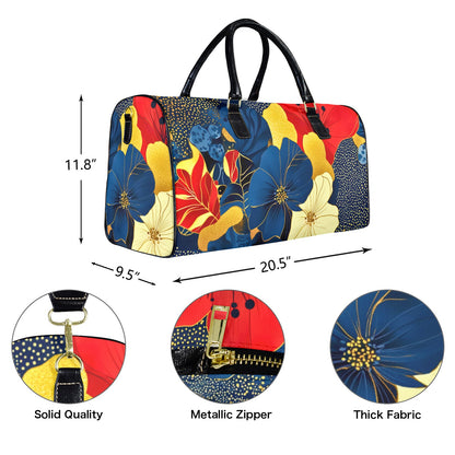 Golden Zebra Pattern Travel Bag Large Capacity Travel Bag-Large (Black Short Patch) (1737)