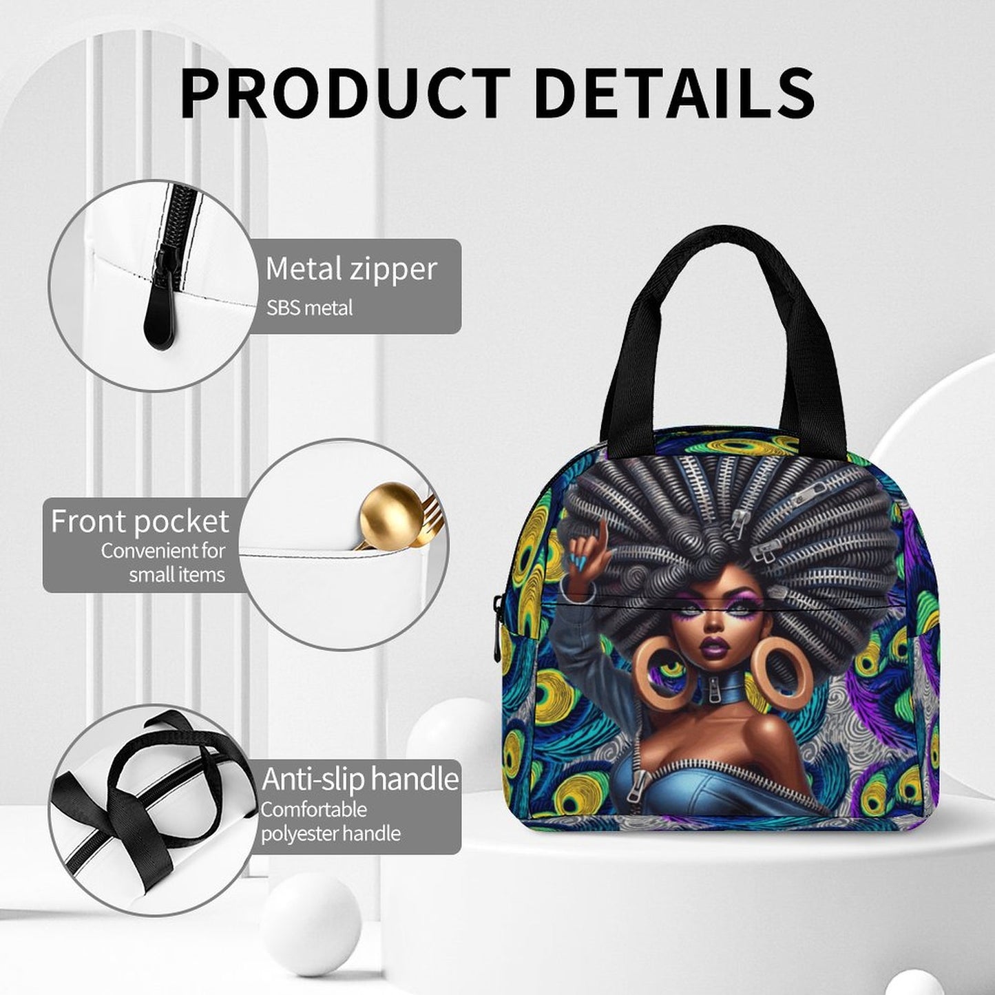 Insulated Lunch Bag with Pocket (All-Over Printing)