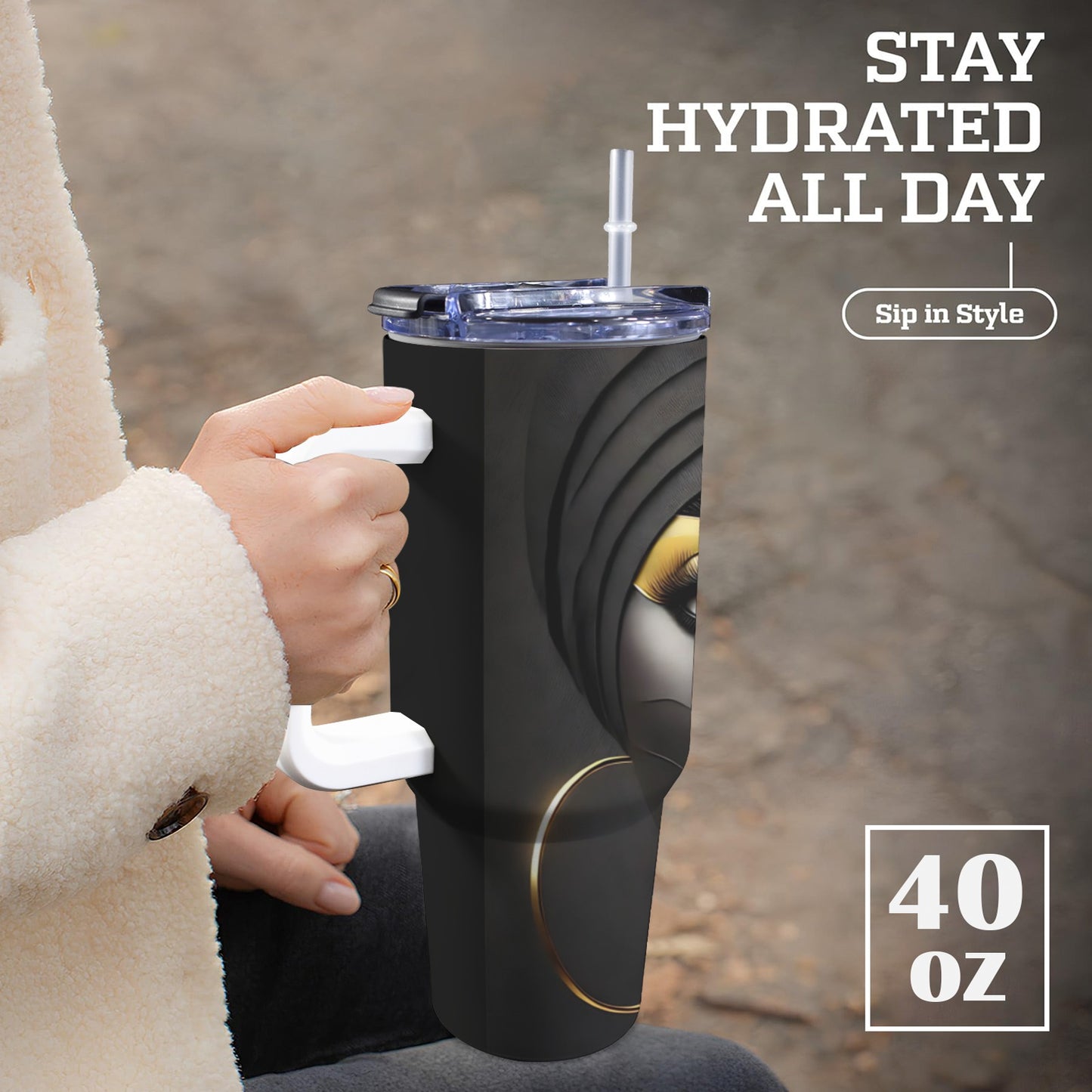 Duality 40 oz Tumbler With White Handle 40oz Tumbler with White Handle