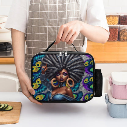 PU Leak-proof Lunch Bag with Detachable Buckled Handle