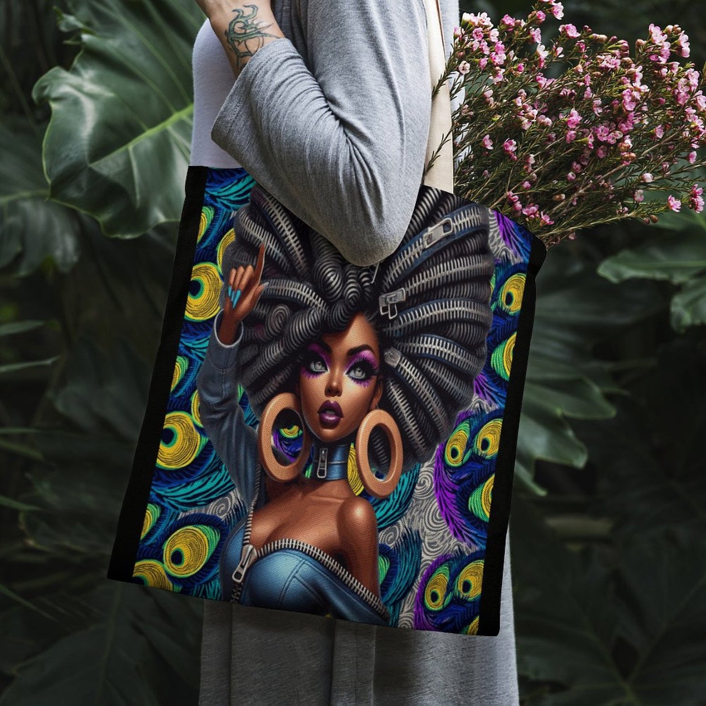 Martin Canvas Tote Handbag with Dual-sided Printing