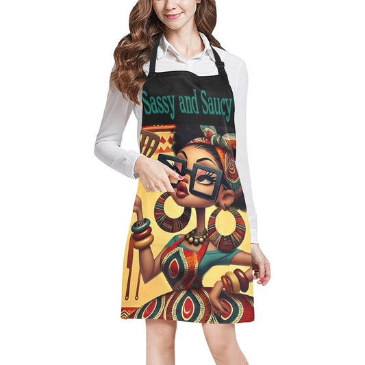 Sassy and Saucy Kitchen Apron All Over Print Apron