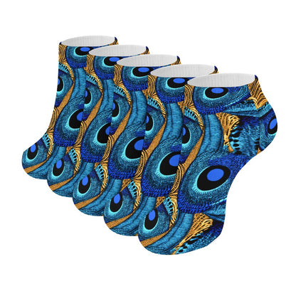 Peacock Comfortable Pattern Socks (5 Pairs Of The Same Picture)
