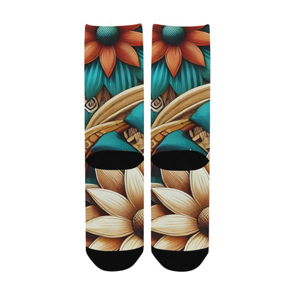 Floral Pattern Men's Socks Women's Custom Socks