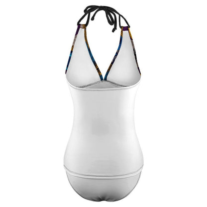 2-Piece Women's Halter Tankini 48KA01 (All-Over Printing)