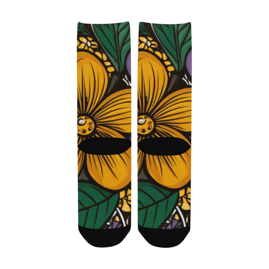 Geometric and Floral Pattern Men's Socks Women's Custom Socks