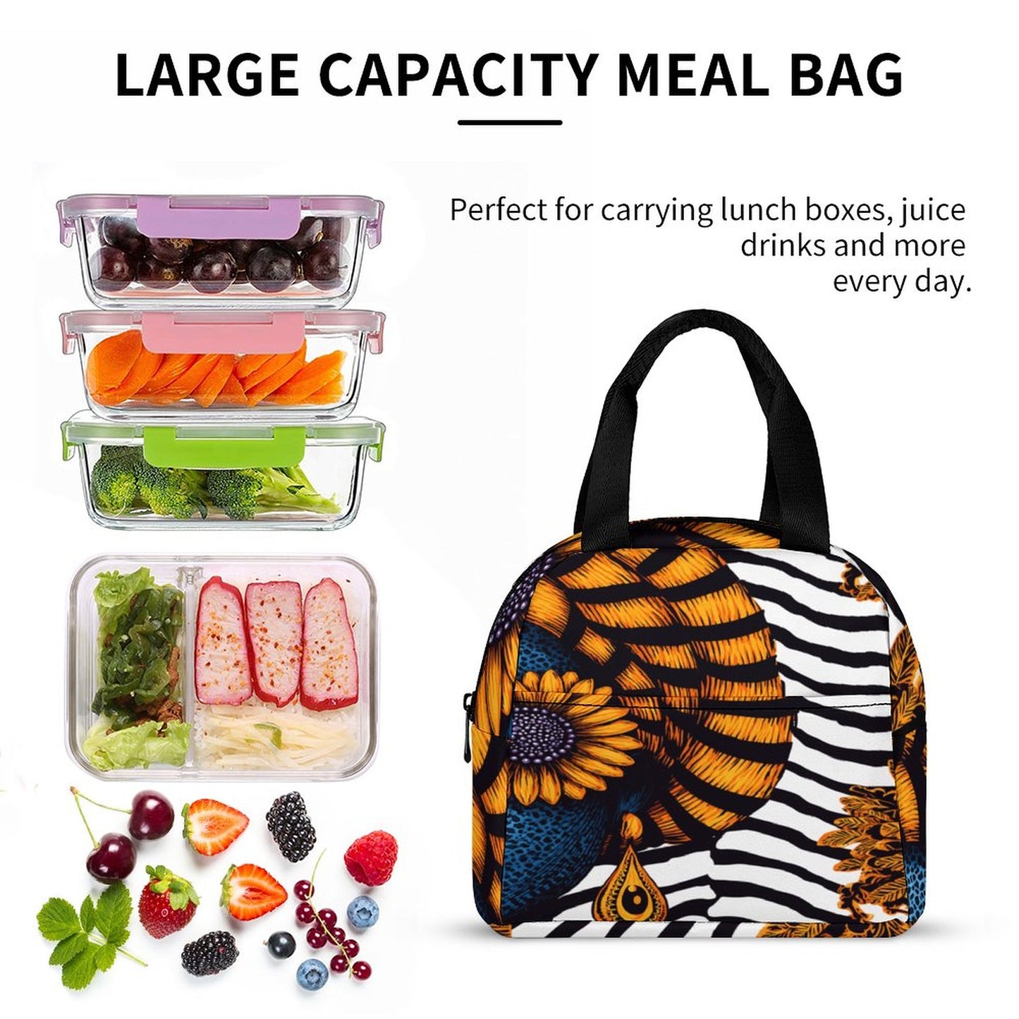 Insulated Lunch Bag with Pocket (All-Over Printing)
