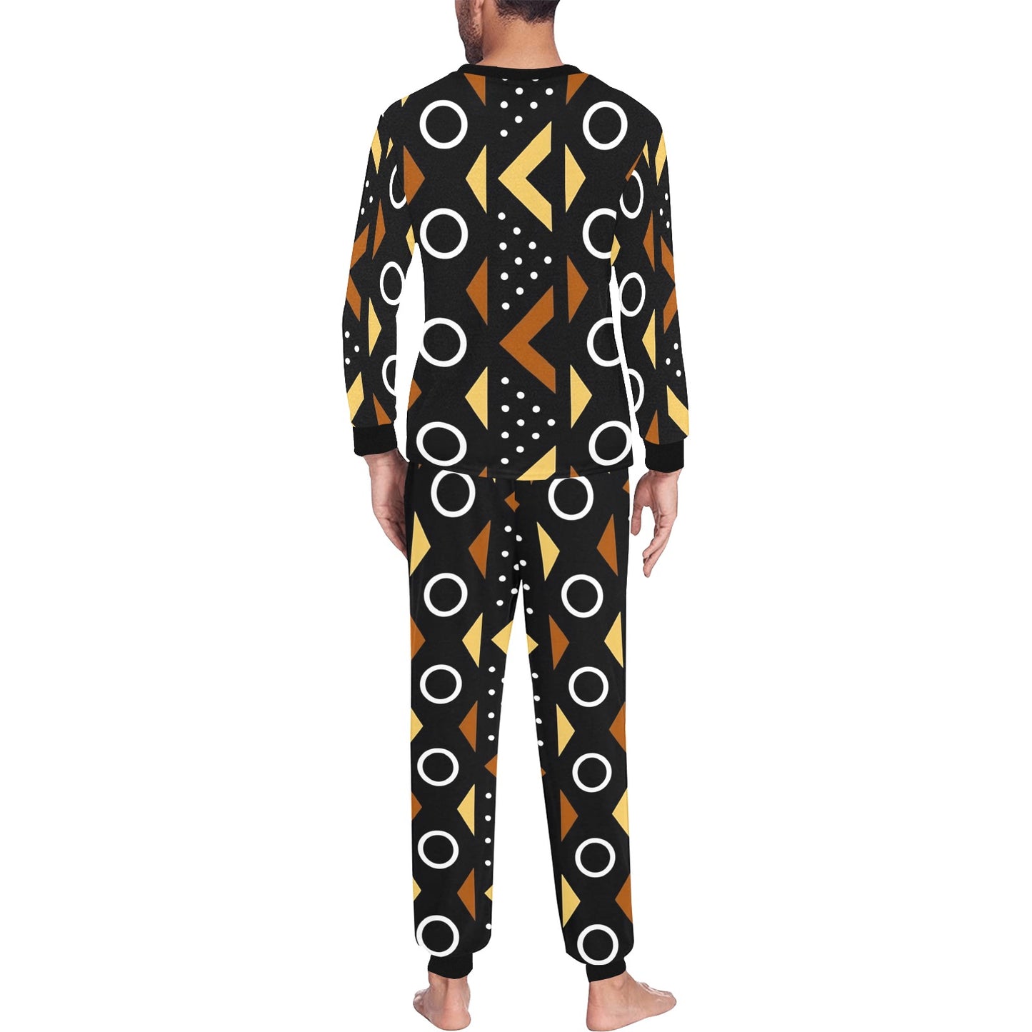 Afrocentric Pattern Men's Pajama Set Men's All Over Print Pajama Set